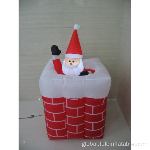 Inflatable Santa Christmas decoration Santa popping up chimney movement Manufactory